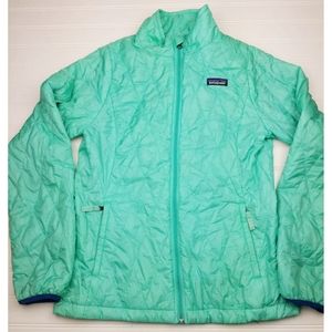 Patagonia nano puff aqua green kids xl jacket
